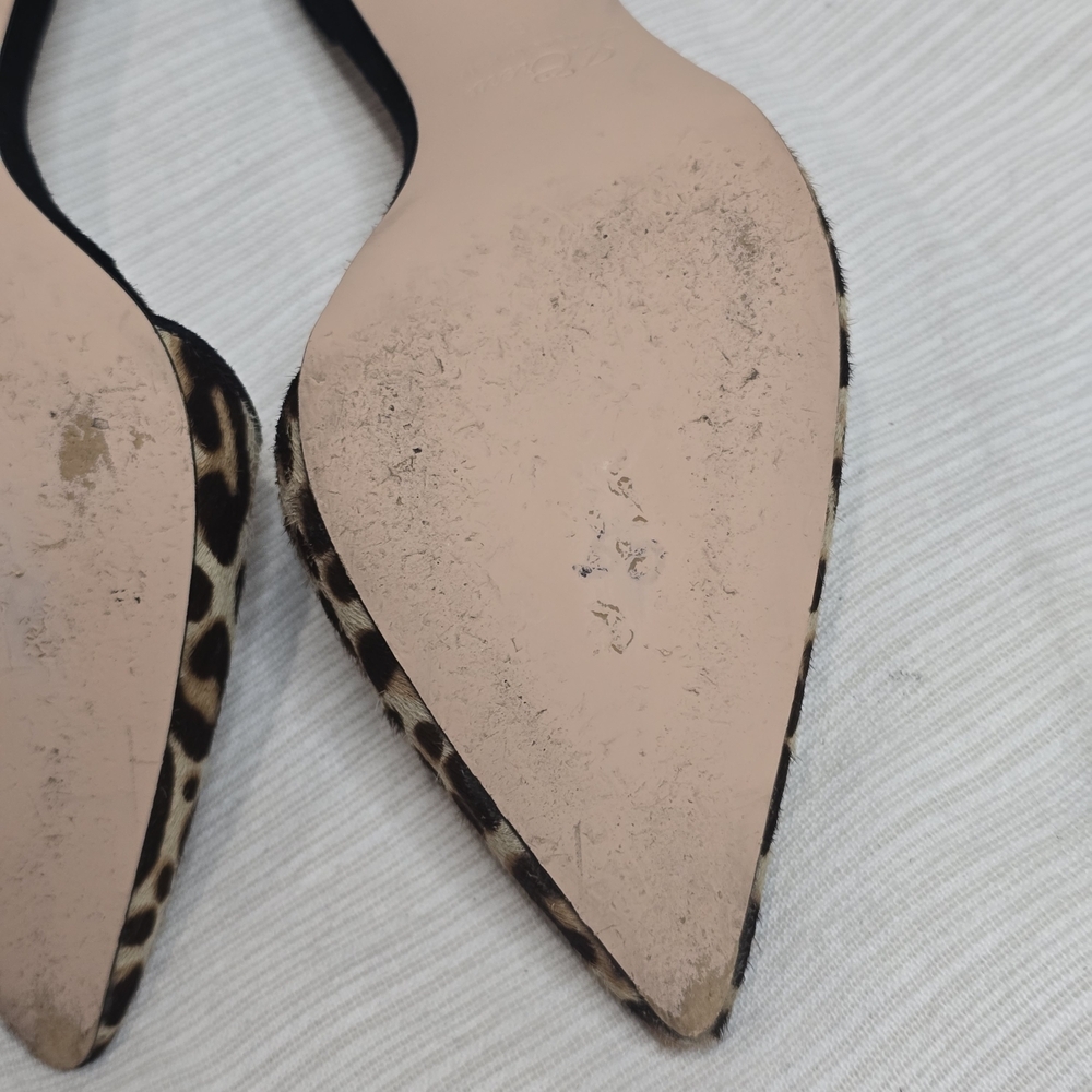 J. Crew Calf Hair Colette Asymmetrical Slingback Kitten Heel Pumps Size 6 - Picture 6 of 9